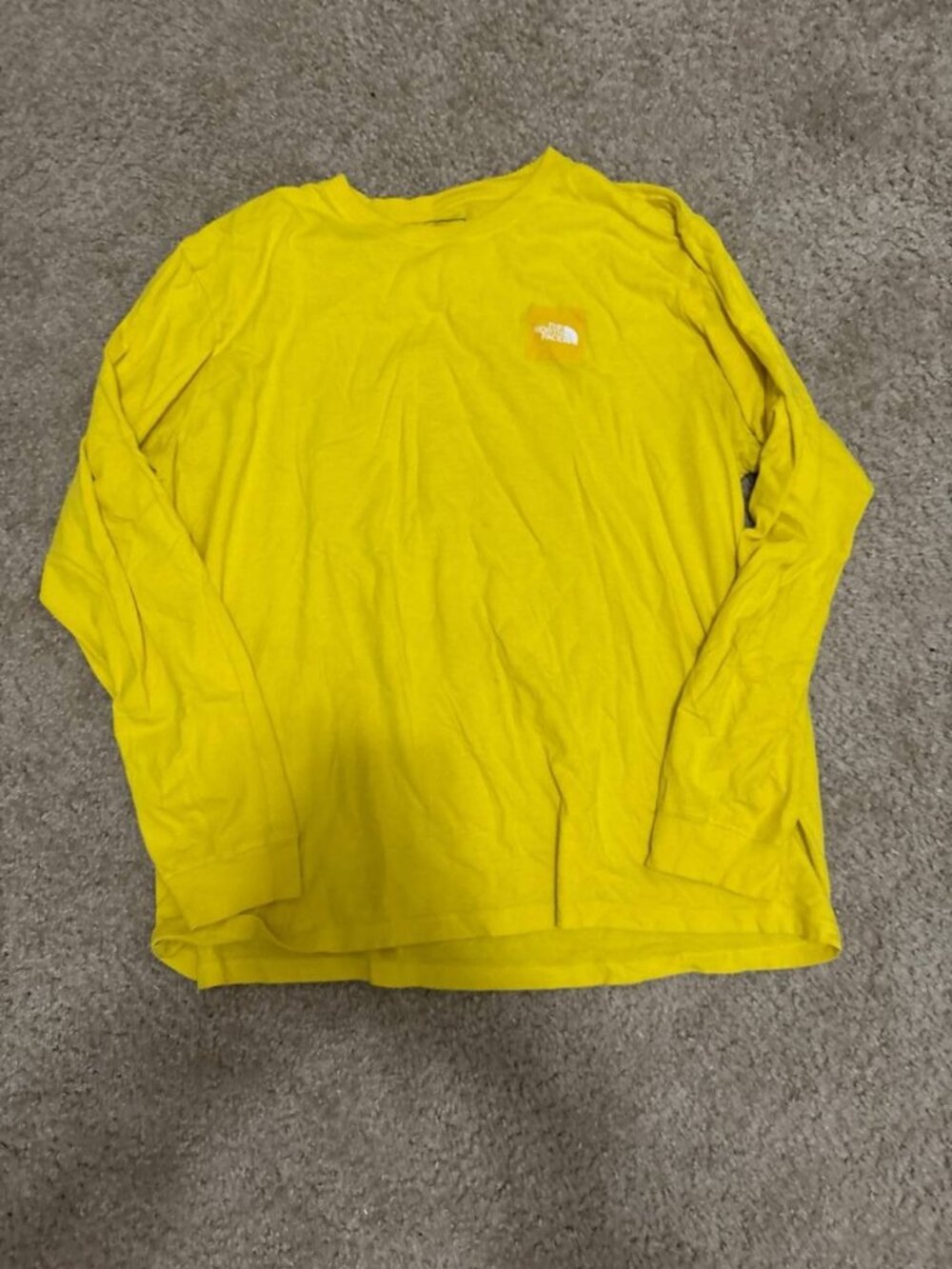The North Face Men's XL Yellow Used Long Sleeve T-Shirt Outdoor